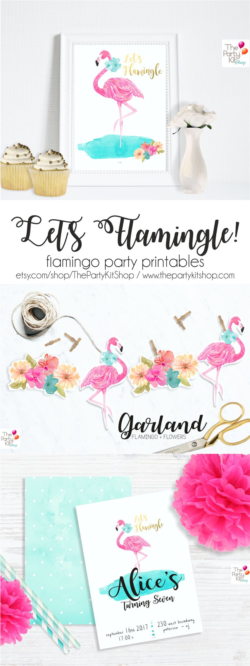 flamingo party printables